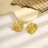 Pendientes Retro de Rayas Verticales Estilo Europeo y Americano Pendientes de Corazón Hueco de Acero Inoxidable de Gama Alta Pendientes de Mariposa Pendientes de Nicho para Mujer
