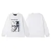 Melancolía Rico Segunda Generación Erd Boceto Graffiti Transfronterizo Nueva Moda Urbana Marca Casual Holgada Camiseta de Manga Larga con Estampado para Otoño