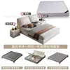 Cama de Lujo Ligero Italiano Piel Oreja de Elefante Dormitorio Principal Respaldo Alto Tapicería Suave Cama Doble Minimalista Moderna Dormitorio Almacenamiento Cama Grande