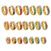 Brincos Esféricos em U de Três Fileiras de Diamante de Zircônia Cúbica de Alta Qualidade Xinyixin Banhados a Ouro 18K Real Acessível Luxo Versátil Brincos de Aço Inoxidável