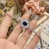 Simulación de suministro transfronterizo Camelia joyería vintage Pulsera azul Tan sang chapada en 18K microincrustada color diamante completo tesoro nuevo pulsera