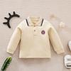 Moletom Fino de Manga Longa Infantil para Primavera e Outono, Blusa Pulôver Unissex para Bebê, Camisa Base, Manga Longa para Primavera e Outono