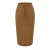 Conjunto de Moletom Cropped com Capuz e Zíper Estilo Coreano Feminino Outono Saia Midi Elástica com Cordão e Fenda nas Costas