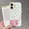 Funda de Oso de Lunares Adecuada para iPhone 17, Estilo Europeo y Americano Funda para Teléfono 18 Pro Max, Apple 16 Pro Bloqueo de Color A prueba de Golpes 15 Funda Suave