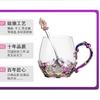 Ventas Directas de Fábrica Copa de Cristal para Agua Corona Color Esmalte Flor Colorido Taza de Té Estilo Nuevo Copa de Cristal Copa de Agua para Oficina