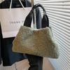 Comércio Exterior Outono e Inverno Bolsas de Pelúcia para Mulheres 2026 Nova Moda Elegante Bolsa de Ombro de Lã de Cordeiro Casual