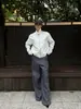Chaqueta Harrington de rayas blancas a doble cara intelectual, abrigo unisex, estilo old money, simple y versátil para ir al trabajo