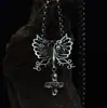 Colar Pingente Borboleta de Filigrana com Franja Lírio Orquídea Prata Esterlina 925 Nova Corrente de Clavícula de Luxo Leve Chinesa Presente Atacado