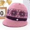Chapéu de Inverno Feminino 2026 Novo Estilo Chapéu Balde de Proteção contra Frio Chapéu Quente de Mãe Meia-idade e Idosos Chapéu de Lã Tricotado Espessado com Veludo