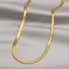 Colar de corrente com lâmina de aço titânio 3mm corrente osso de cobra dourada personalidade Coringa joias acessórios de corrente lisa atacado DIY
