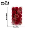 Conjunto de bolas de Natal flocado transfronteiriço cor vinho tinto Enfeites para árvore de Natal