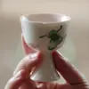 Taza de Té Mariposa Pintada a Mano de Jingdezhen Ruyeguisong para Mujeres, Taza de Maestro de Gama Alta, Taza con Pie Alto y Boca de Flor, Taza para Cata de Té, Juego de Té
