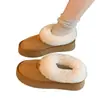 Botas de nieve cortas de moda para mujer, zapatos de felpa gruesos y forrados de vellón para invierno, nuevo estilo 2026, de suela gruesa, cálidos, slip-on de algodón