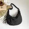 Nova Bolsa Croissant Estilo Coreano Ins Estilo Preguiçoso, Bolsa de Lona de Grande Capacidade, Bolsa Plissada Xadrez, Bolsa de Ombro Transversal para o Dia a Dia