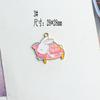 Accesorios de joyería coreana DIY K oro aleación de goteo de aceite de un solo lado colgante pequeño pulsera serie de conejito de dibujos animados