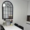 Decoración de Pared con Espejo Falso de Hierro Forjado Estilo Europeo Vintage para Entrada, Decoración Colgante de Pared Redonda Falsa Ventana para Sala de Estar