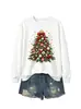 Amazon eBay Comércio Eletrônico Transfronteiriço Temperamento Casual Feminino Árvore de Natal Luzes Penduradas Estrelas Gola Redonda Manga Longa Moletom Em Estoque