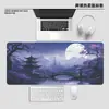 Mouse Pad Popular da Amazon Estilo Antigo Paisagem, Tapete de Mesa Extra Grande, Mouse Pad Flor de Cerejeira Pintura a Tinta Japonesa com Bordas Costuradas para Uso no Escritório