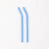 Pajita de Vidrio de 15 cm Corta Curva Recta Alta Resistencia al Calor de Borosilicato Accesorios para Taza de Café Taza de Agua Pajita
