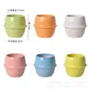 Vasos de Cerâmica para Flores, Vasos para Suculentas, Vasos Quadrados Criativos de Desenho Animado com Expressão Fofa Transfronteiriços para Mesa, Vasos de Cerâmica para Flores