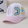 Gorra de Malla de Verano para Niños Estilo Coreano ins Dibujo Animado Pequeño Dinosaurio para Niños y Niñas Gorra de Sol Transpirable Gorra de Béisbol