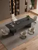 Mesa de Centro de Pizarra de Piedra de Lujo, Juego Moderno de Mesa y Sillas para el Té, Sencillo y Elegante con un Toque de Alta Gama, Mesa para Ceremonia del Té de Oficina, Mesa para Preparar Té