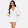 Vestido Básico Liso Nova Coleção Outono Renda Casual Manga Sino Manga Longa Ajustado Vestido Longo Venda por Atacado