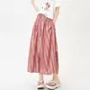 Falda de Cuadros Irregulares de Color Contrastante para Mujer, Nuevo Estilo de Verano, de Cintura Alta, Adelgazante, Plisada, Falda de Dobladillo Ancho