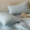 Set de Cuatro Piezas de Gasa Doble Suave y Flexible de Algodón Puro, Sábana y Funda de Edredón 100% Algodón, Estilo Minimalista Wabi-Sabi, Tacto de Alta Gama, Ropa de Cama para Dormitorio Principal