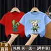 Ropa infantil camiseta de manga corta para niños 2026 nuevo estilo de verano para niños mayores, top de verano de algodón puro de manga media para niños