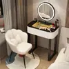 Tocador Apartamento Pequeño Madera Maciza Dormitorio Moderno Simple Lujo Ligero Estilo Crema Tocador de Pizarra de Gama Alta Gabinete Mesa