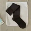 Calcetines de Nuevo Estilo Otoño Temprano 2026 para Mujer Color Sólido Avena Café Algodón Transpirable Estilo Coreano Calcetines para Mujer Calcetines de Media Pantorrilla Texturizados