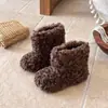 Botas de Piel Estilo Coreano para Niños Botas de Algodón para Bebé 2026 Otoño/Invierno Nuevo Estilo Niñas con Forro de Terciopelo Plus Espesor Slip-on Botas de Nieve