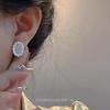 Aretes de perlas con aguja 925 para mujer, colgantes en la parte trasera, estilo ins, nuevo estilo caliente, modernos, lisos, circulares, nicho, aros para la oreja, venta al por mayor