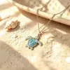 Conjunto de Joyería de Tortuga de Diseño Único, Collar con Temática Oceánica, Pendientes, Pulsera, Conjunto de Cuatro Piezas, Regalo de Cumpleaños para Amigas