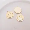 Colgante que Conserva el Color Cobre Grueso Chapado en Oro Real de 14K Cabeza de Gato Cara Sonriente de Amor Colgante para Collar de Bricolaje Cadena de Suéter Accesorios Colgantes