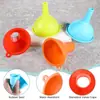 Embudo de Silicona para Uso en Cocina, para Verter Aceite, Dispensar Leche en Polvo, Frijoles, Boca Ancha Grande, Embudo de Aceite de Diámetro Grande, Juego de 4 Embudos de Silicona