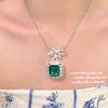 Pulseira esmeralda Mojito feliz de mulher rica banhada a ouro 18K cubo verde Walton açúcar de cana laço zircônia colar