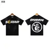 Marca Tendência High Street Europeia e Americana Hell Star Vintage Lavado Velho Casual Solto Manga Curta Moletom com Capuz Calças Terno