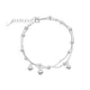 Pulsera de Cuentas Corazón de Melocotón de Doble Capa para Niñas, Moda de Alta Gama, Diseño de Nicho Estilo Ins, Accesorio de Mano Dulce y Elegante