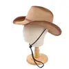 Chapéu de Palha Estilo Novo Ocidental Cowboy Transfronteiriço para Homens e Mulheres, Chapéu à Prova de Vento Colorido em Degradê da Moda Primavera e Verão, Chapéu Jazz, Chapéu de Sol