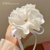 Anillo para el cabello de intestino grueso estilo ballet crema extra grande Encaje Tocado Simple de Alta Gama Cuerda para el cabello para baile Cuerda para el cabello