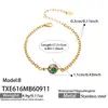 Set de joyería de acero inoxidable estilo lujo transfronterizo europeo y americano con circonita cúbica de colores en forma de esfera, incluyendo un brazalete, un collar y unos pendientes