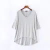 Camiseta suelta de manga media para mujer, talla grande, adelgazante, estilo coreano, moderna para primavera y verano, camiseta básica de modal, top casual tipo murciélago