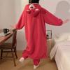 Conjunto de Bata Nuevo con Forro Polar para Mujer Traje de Invierno Camisón Vellón Coral Otoño e Invierno Pijama Grueso Cálido Ropa para el Hogar Lindo Dibujo Animado