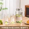 Jarra de Vidrio para Agua Fría, Resistente a Altas Temperaturas, Juego de Jarras de Gran Capacidad para Almacenamiento de Agua en el Hogar, Jarra para Refrigerador, Jarra Espesa para Preparar Té