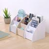 Caja de Maquillaje Trapezoidal de Tres Compartimentos Almacenamiento Creativo Sala de Estar Escritorio de Oficina Organizador Portalápices Caja de Almacenamiento Caja de Plástico Miscelánea