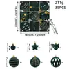 Caja de Regalo Navideña con 35 Piezas, Set para Armar, Bola Especial con Flockado, Bola para Colgar en el Árbol de Navidad, Decoración Colgante, Bola de Terciopelo Navideña