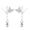 Plata de Ley 925 Borla de Mariposa Arete de Clavo Dulce Moda para Mujer Mariposa Borla Clavo para Hueso de Oreja Personalizado Ins Elegante Joyería para Oreja