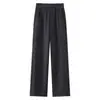 Pantalones de Franela de Lana con Plus Terciopelo Pierna Recta para Mujer 2026 Otoño/Invierno Nuevos de Cintura Alta Adelgazantes Acortados Moda Versátiles de Pierna Ancha